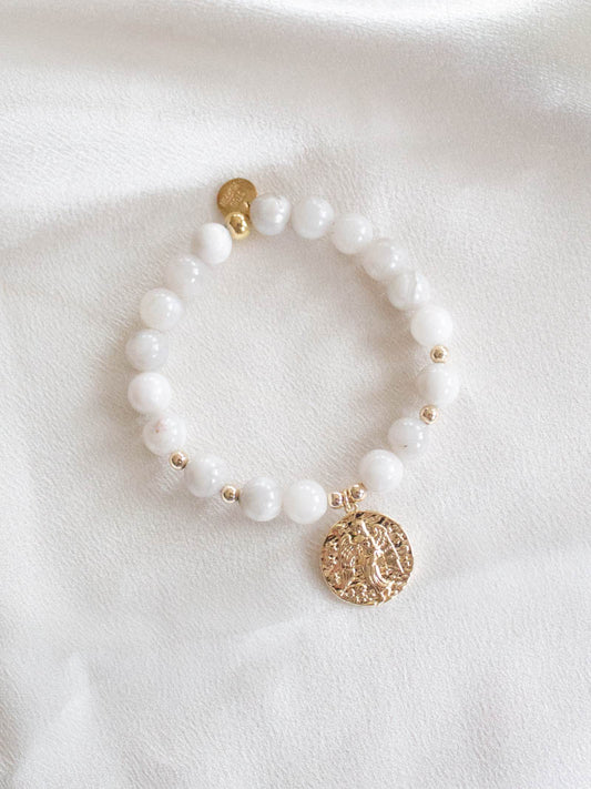 WHITE AGATE ANGEL BRACELET