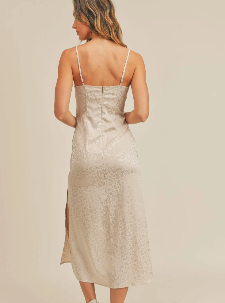 Floral Satin Midi Dress | Sadie and Sage