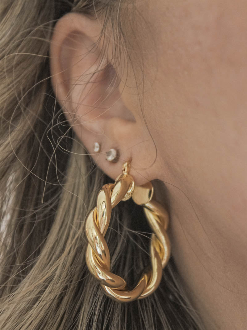 Twisted Gold Hoop