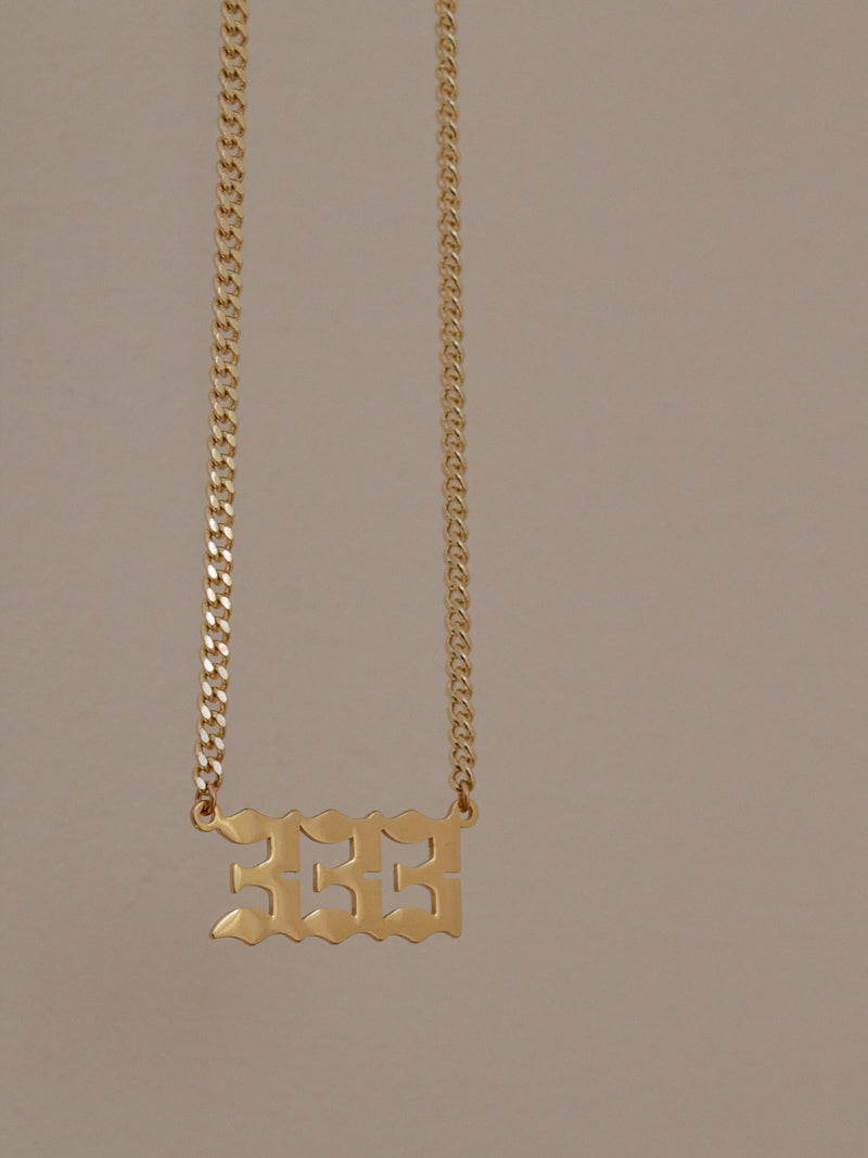 333 Necklace | Gold 333 Angel Number Necklace