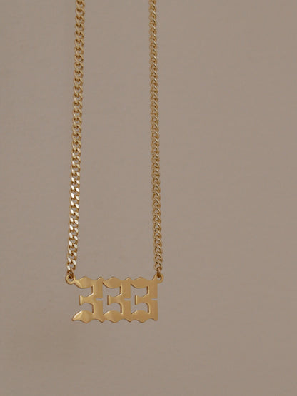 333 Necklace | Gold 333 Angel Number Necklace