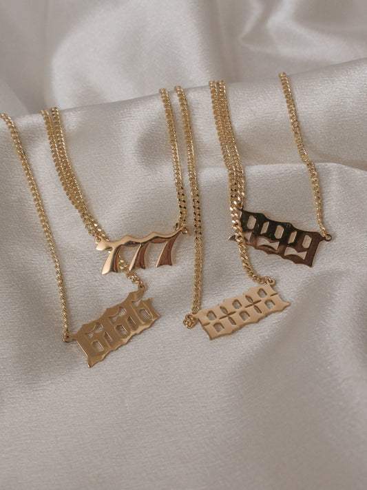 Gold Angel Number Necklaces