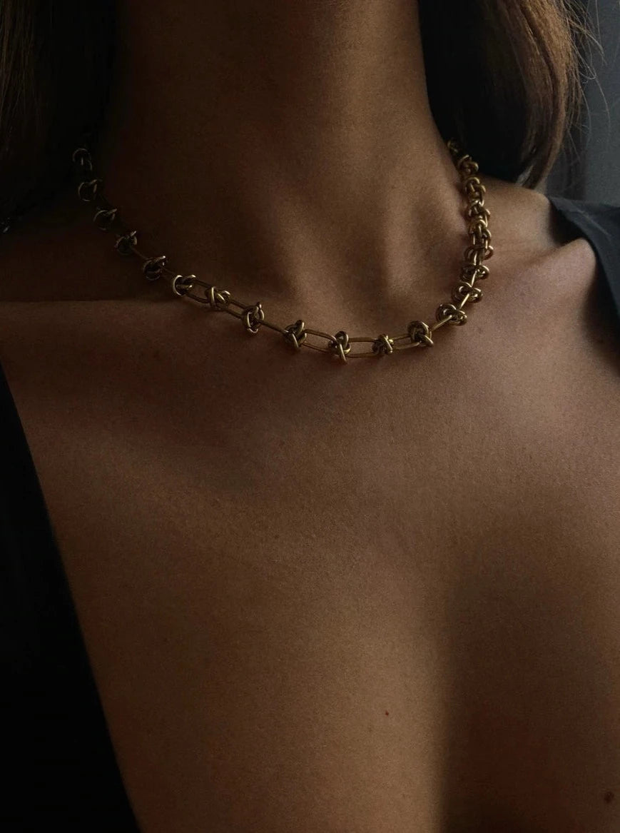 ARSN - He Loves Me, She Loves Me Knot | Gold Knot Necklace