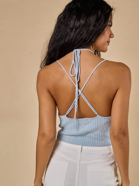 Strappy Knit Halter Top