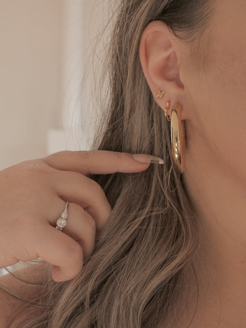 Gold Jill Hoop by five and two