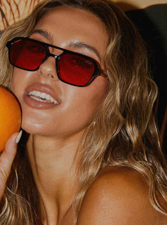 I.N.D.Y SUNGLASSES - ICE CUBE IN BLACK/ORANGE