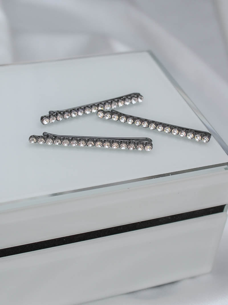 Black Rhinestone Bobby Pins by Kitsch