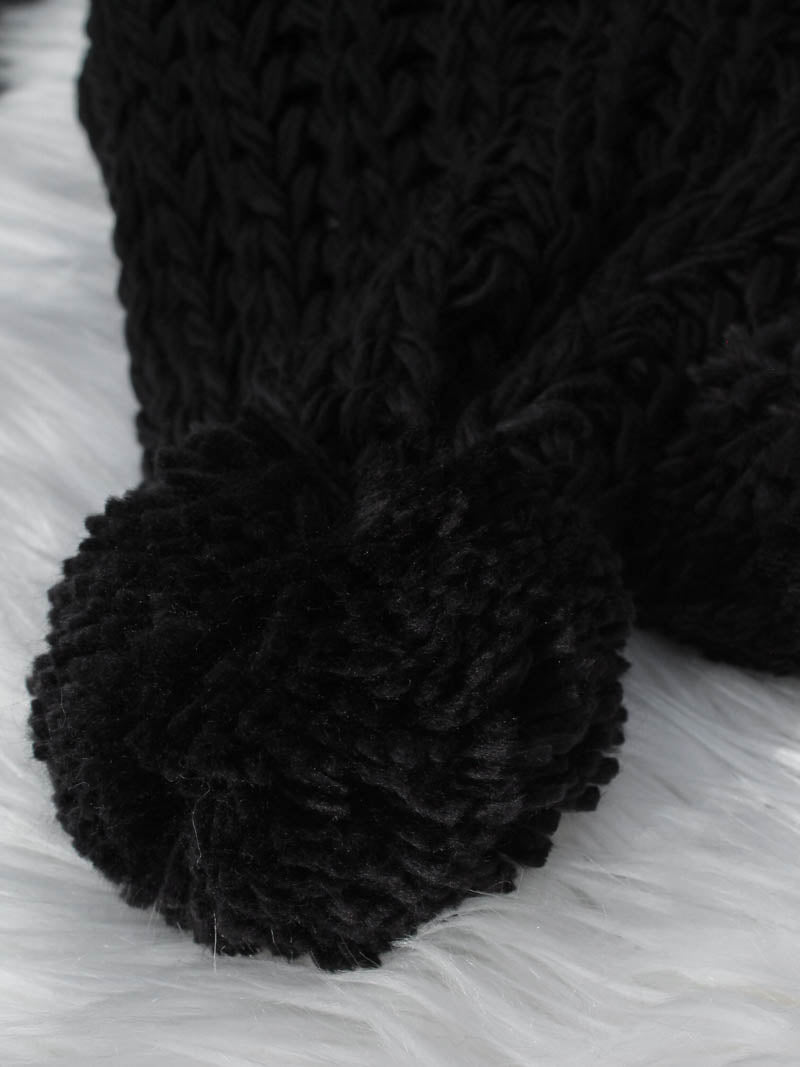 Chunky Knit Pom Scarf