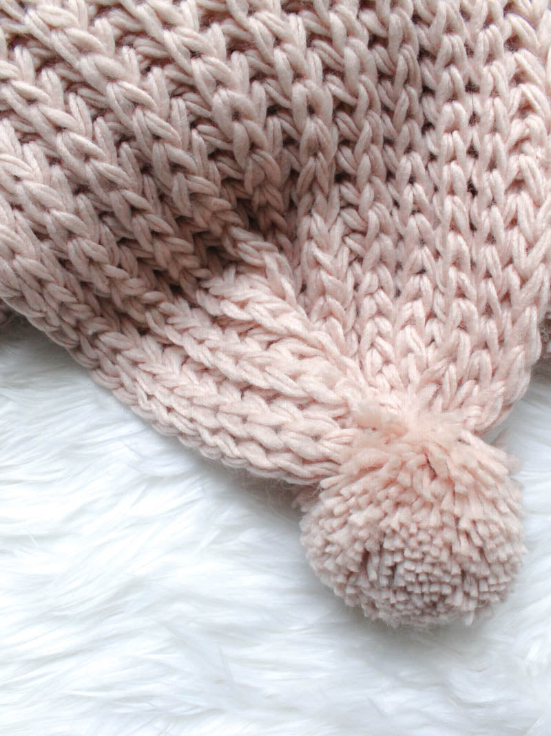 Chunky Knit Pom Scarf