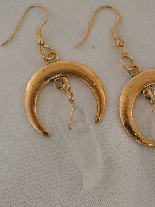 Crystal Moon Earring