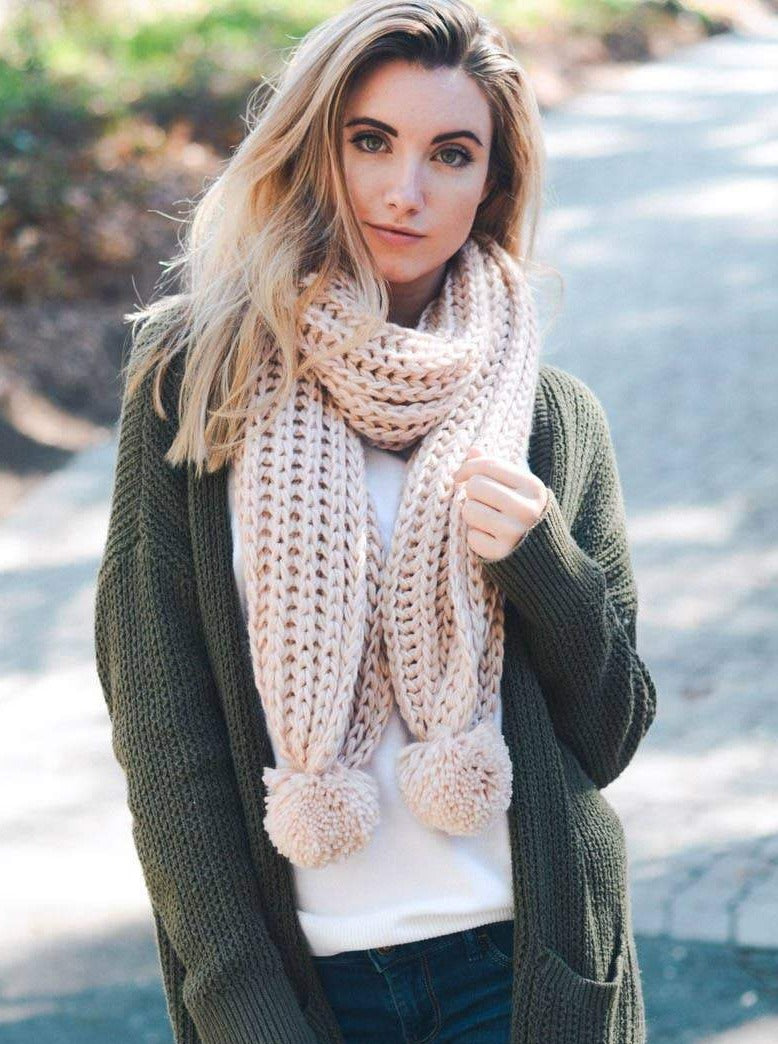 Pink Knit Scarf