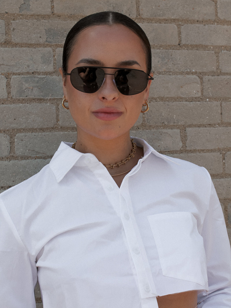 Black Navigator Style Sunglasses