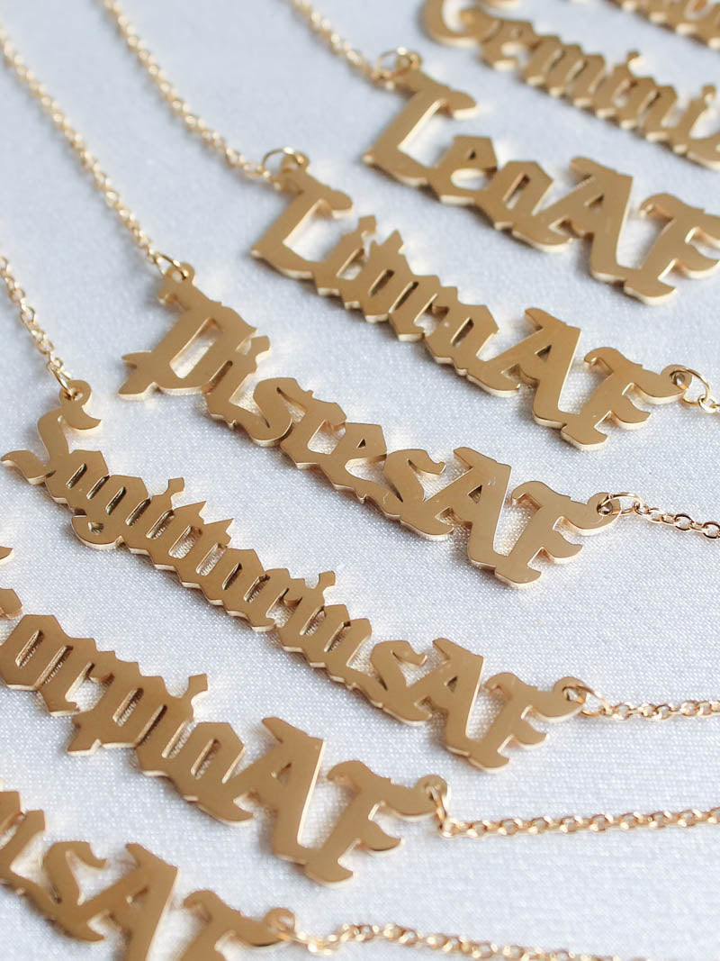 Zodiac Script Necklace | Vibe Szn