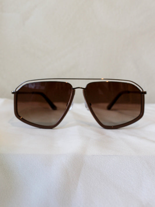 Brown frame aviator sunglasses 