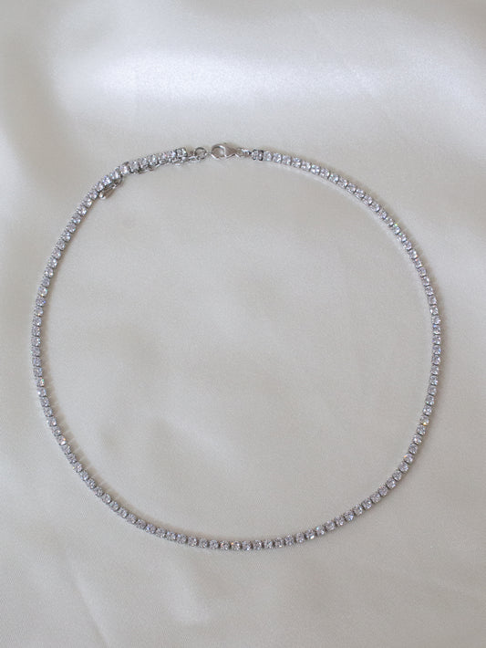 Silver 90's Baby Tennis Necklace by Shop JLA