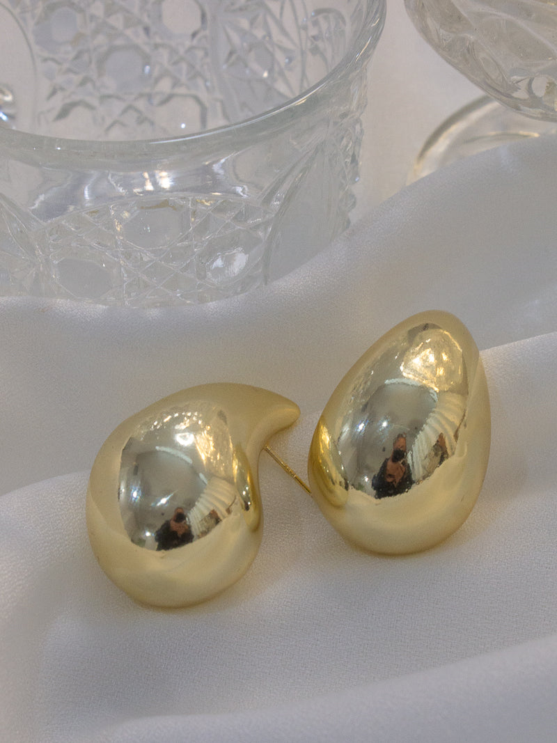Large Gold Teardrop Earrings