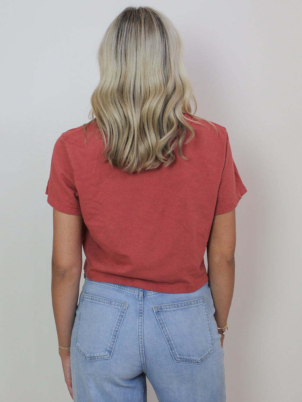 BASIC CROPPED TEE IN ROSE 