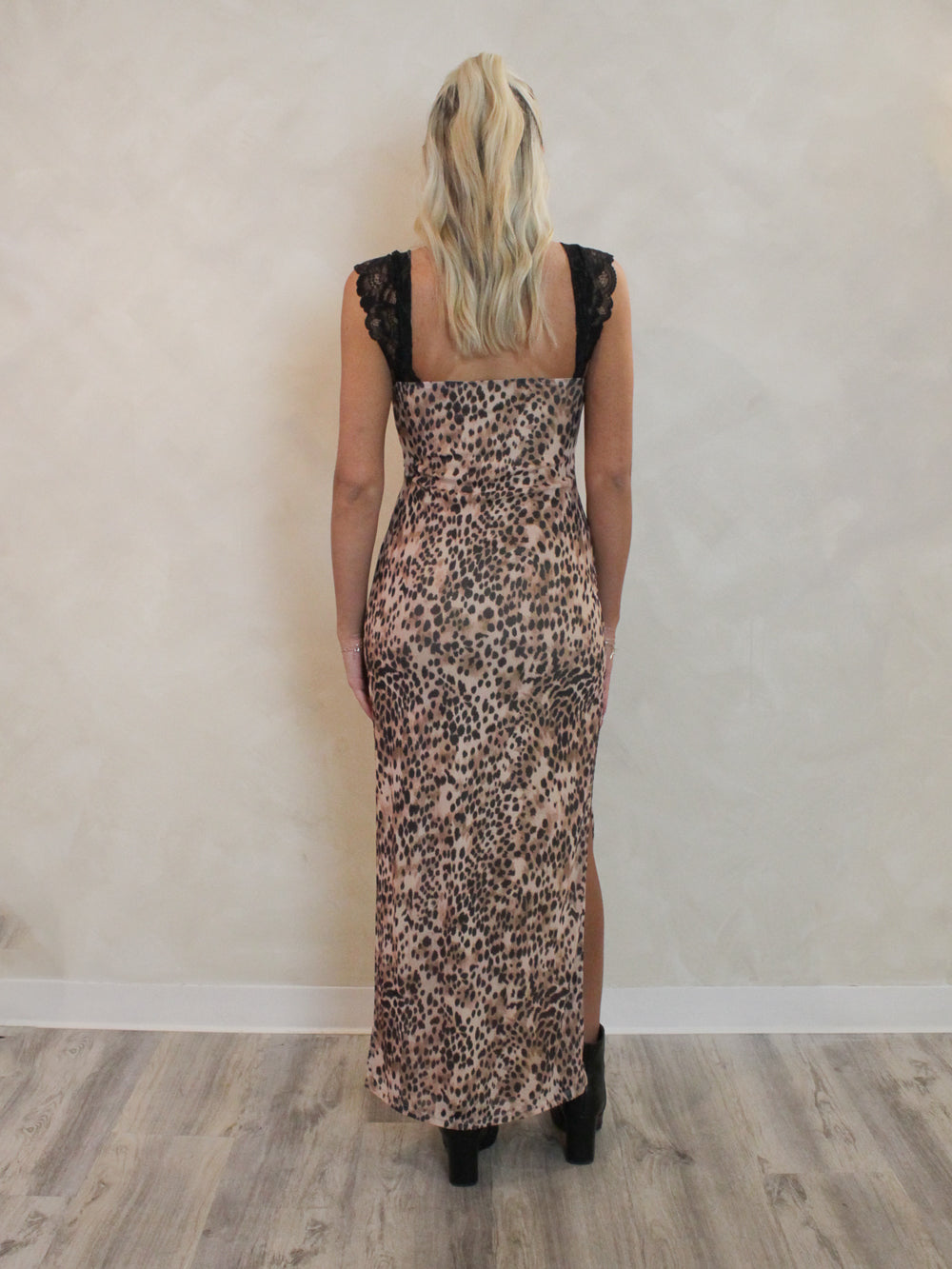 Form Fitting Leopard Maxi Dress
