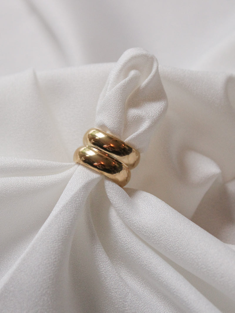 DOUBLE BANDED GOLD RING FOR WOMEN