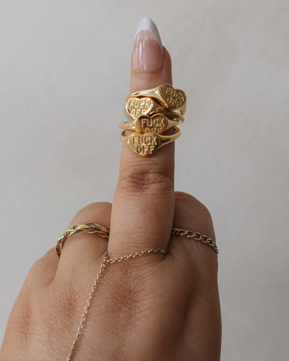 FUCK OFF HEART RING