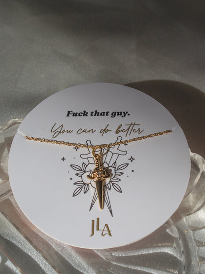 Gold Dagger Necklace for gifting