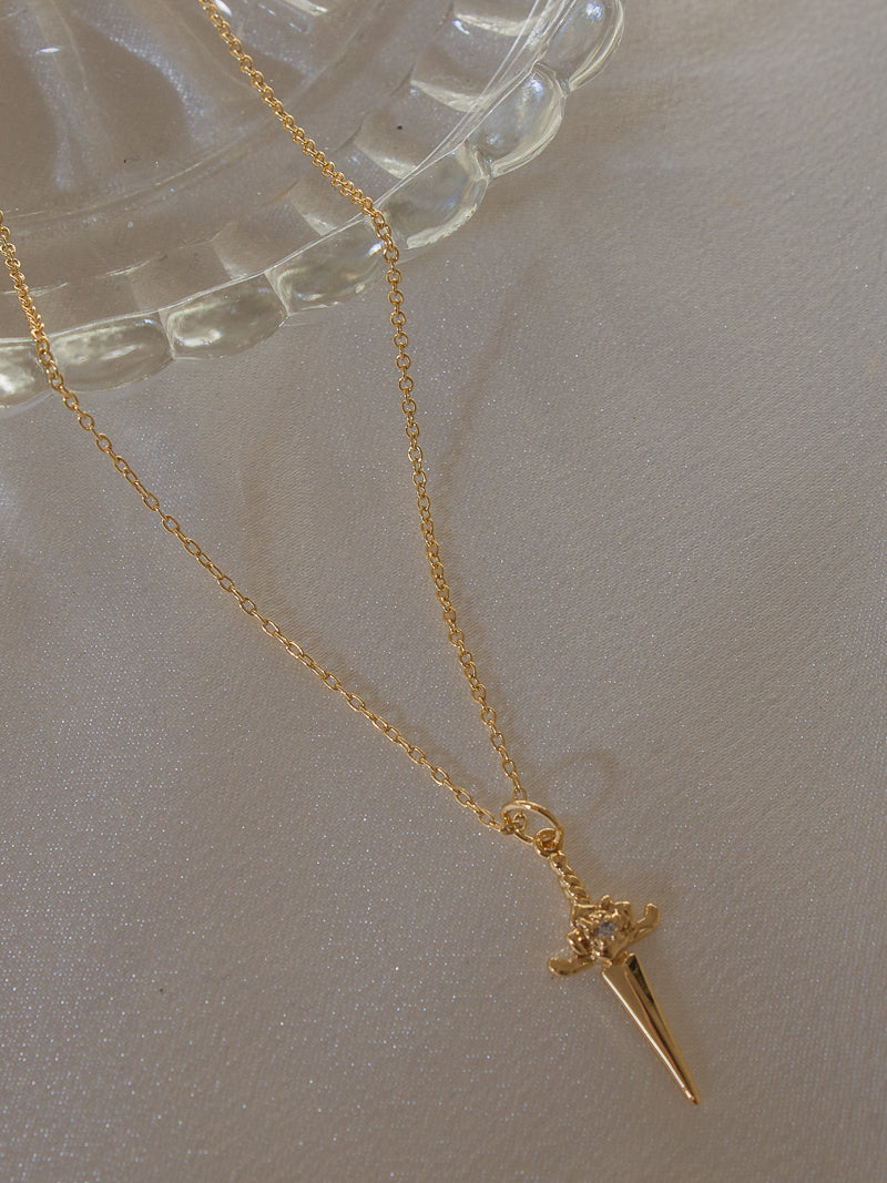 Gold Dagger Necklace by JLA