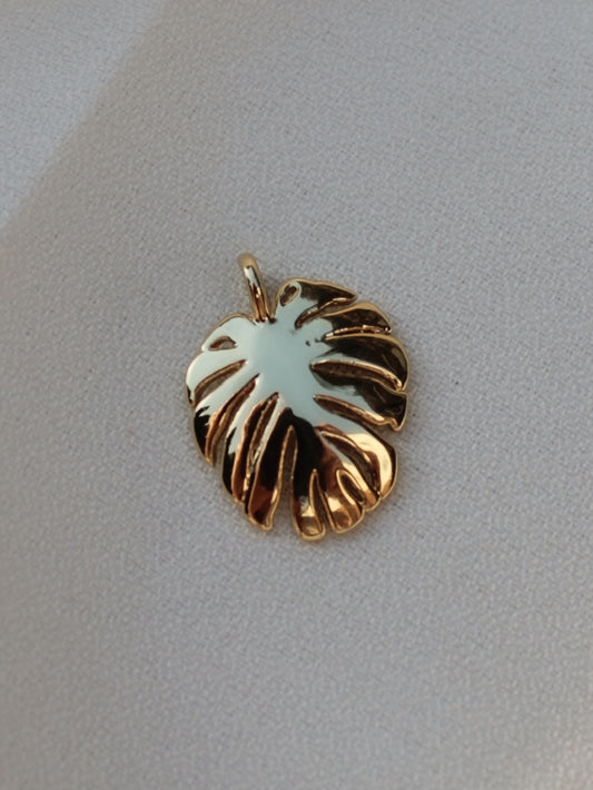 Gold Monstera Leaf Charm 