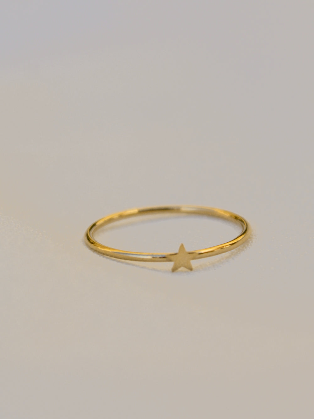 Dainty Gold Ring with Star Accent 