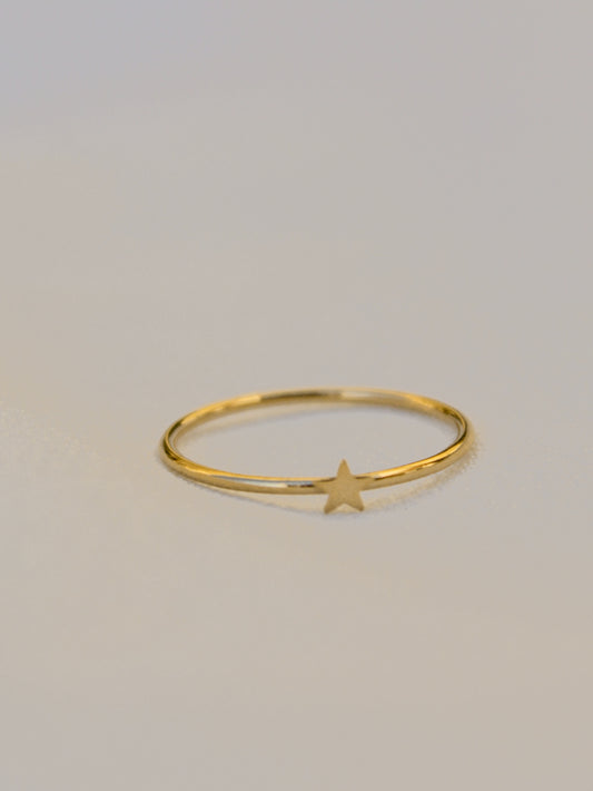 Dainty Gold Ring with Star Accent 