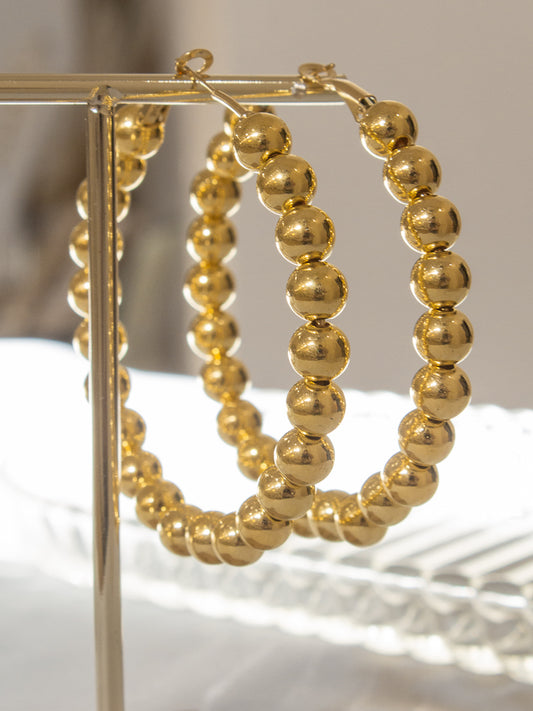 Edgy Large Gold Hoop Earrings 