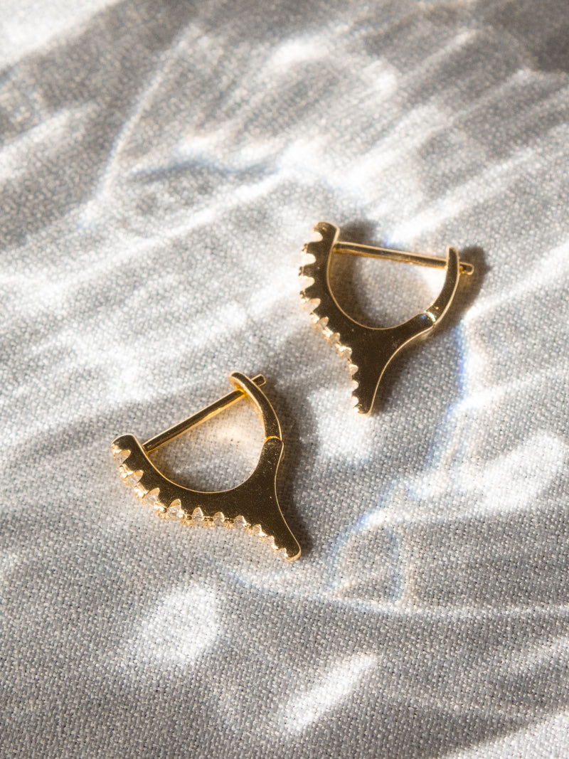 Unique Gold Huggie Earrings for Women 