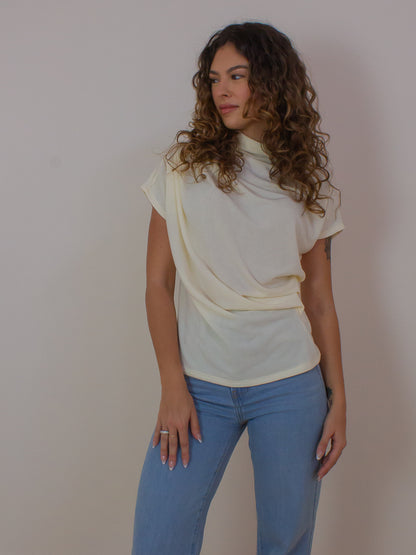 Off White Top with Rouched Front