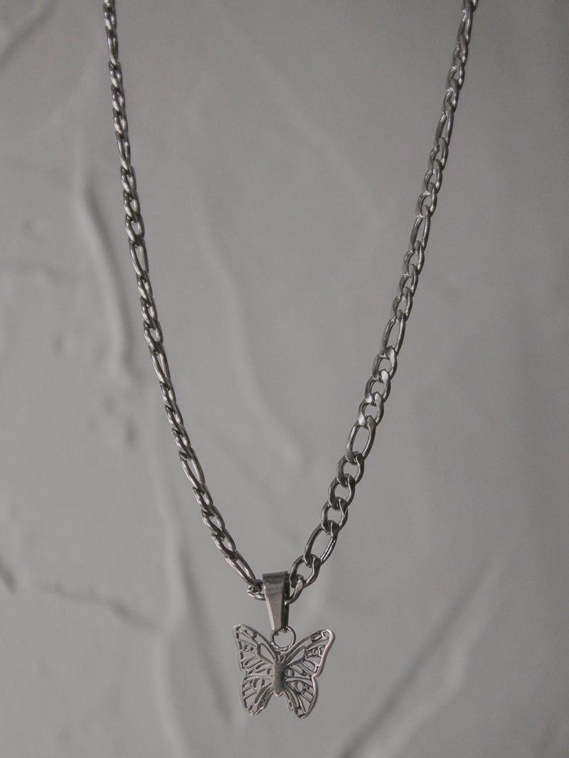 Silver Chain With Butterfly Pendant