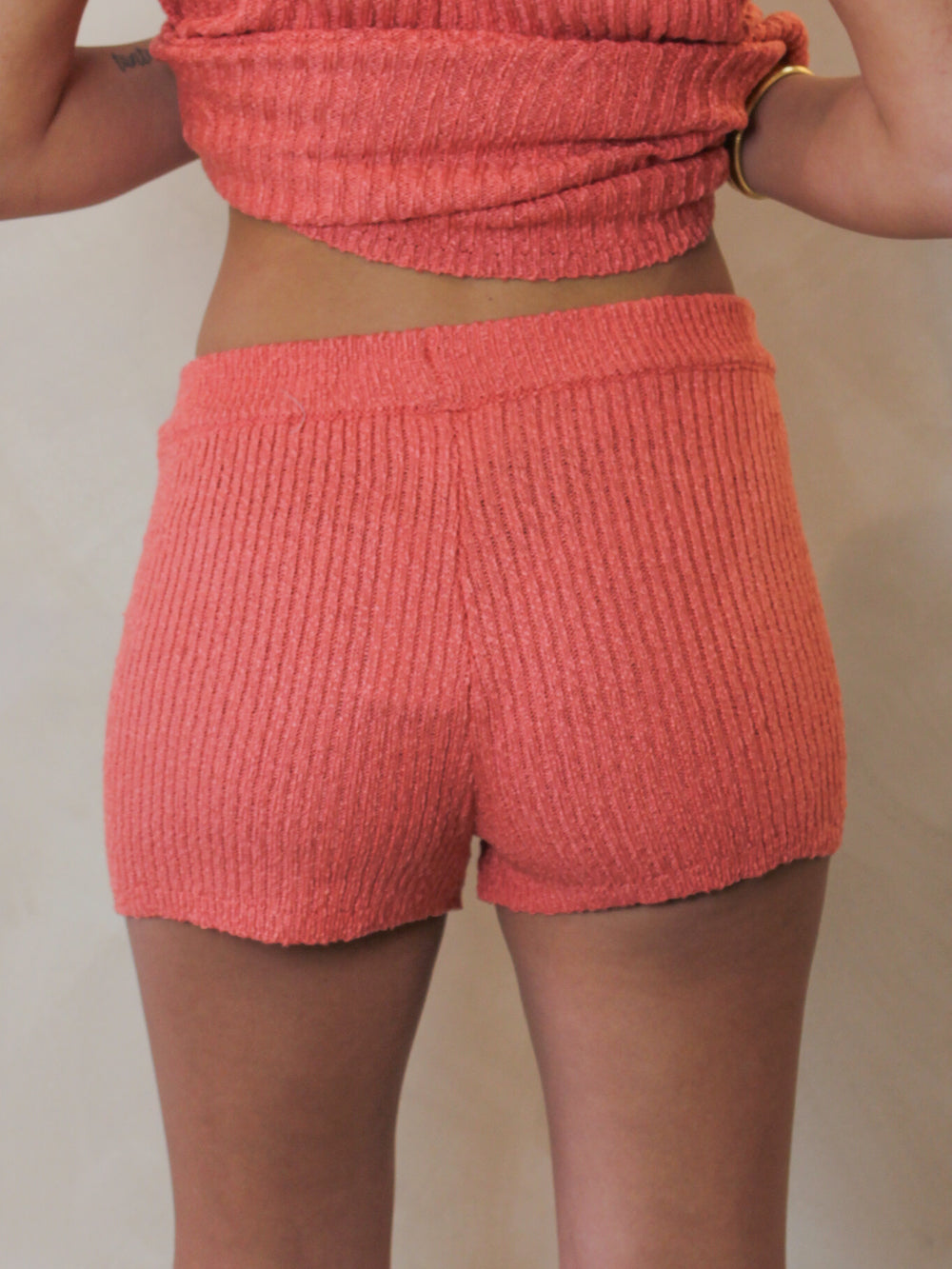 Mini Knit Coral Beach Shorts 