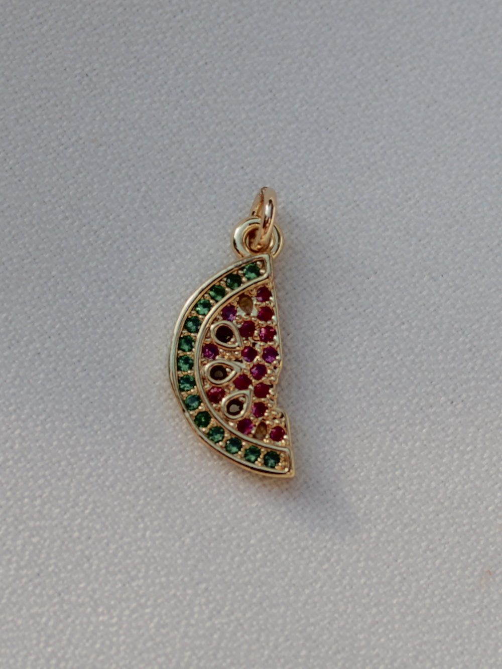 MICRO PAVE WATERMELON CHARM FOR CHARM NECKLACES 