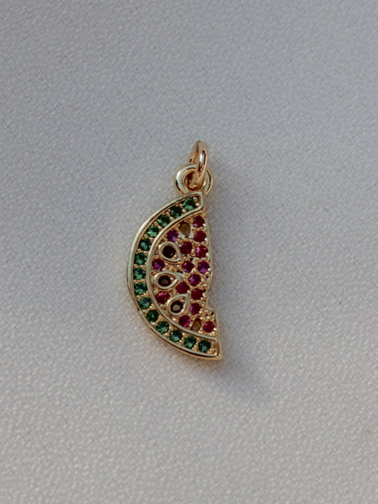 MICRO PAVE WATERMELON CHARM FOR CHARM NECKLACES 