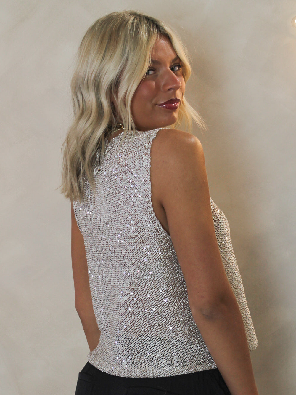 Moonlit Shimmer Knit Top | The Obcessory