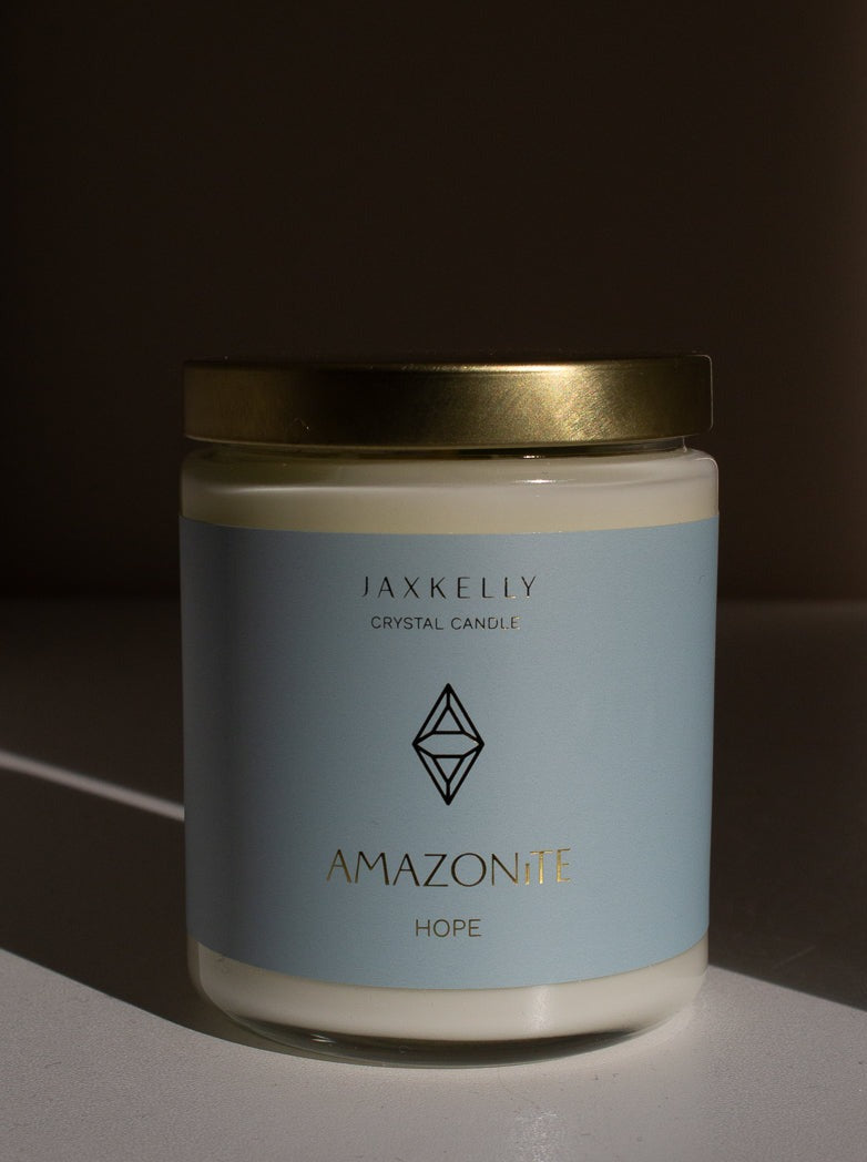 Amazonite Crystal Soy Candle 