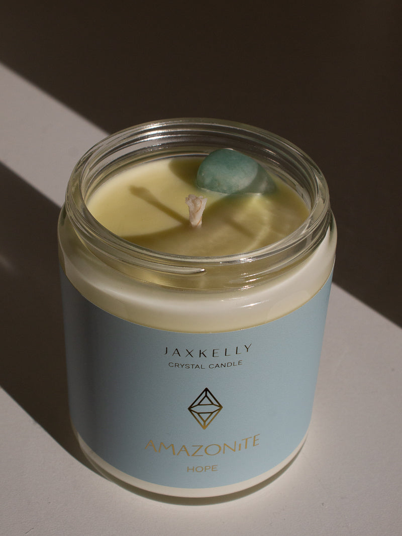 Sugary, Citrus Sweet Soy Candle with Crystal Inside