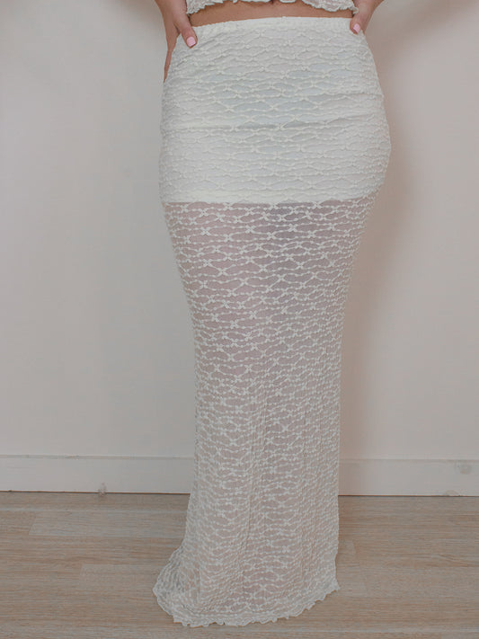 Textured Lace Maxi Skirt
