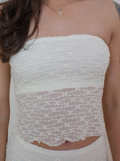Textured Ivory Tube Top