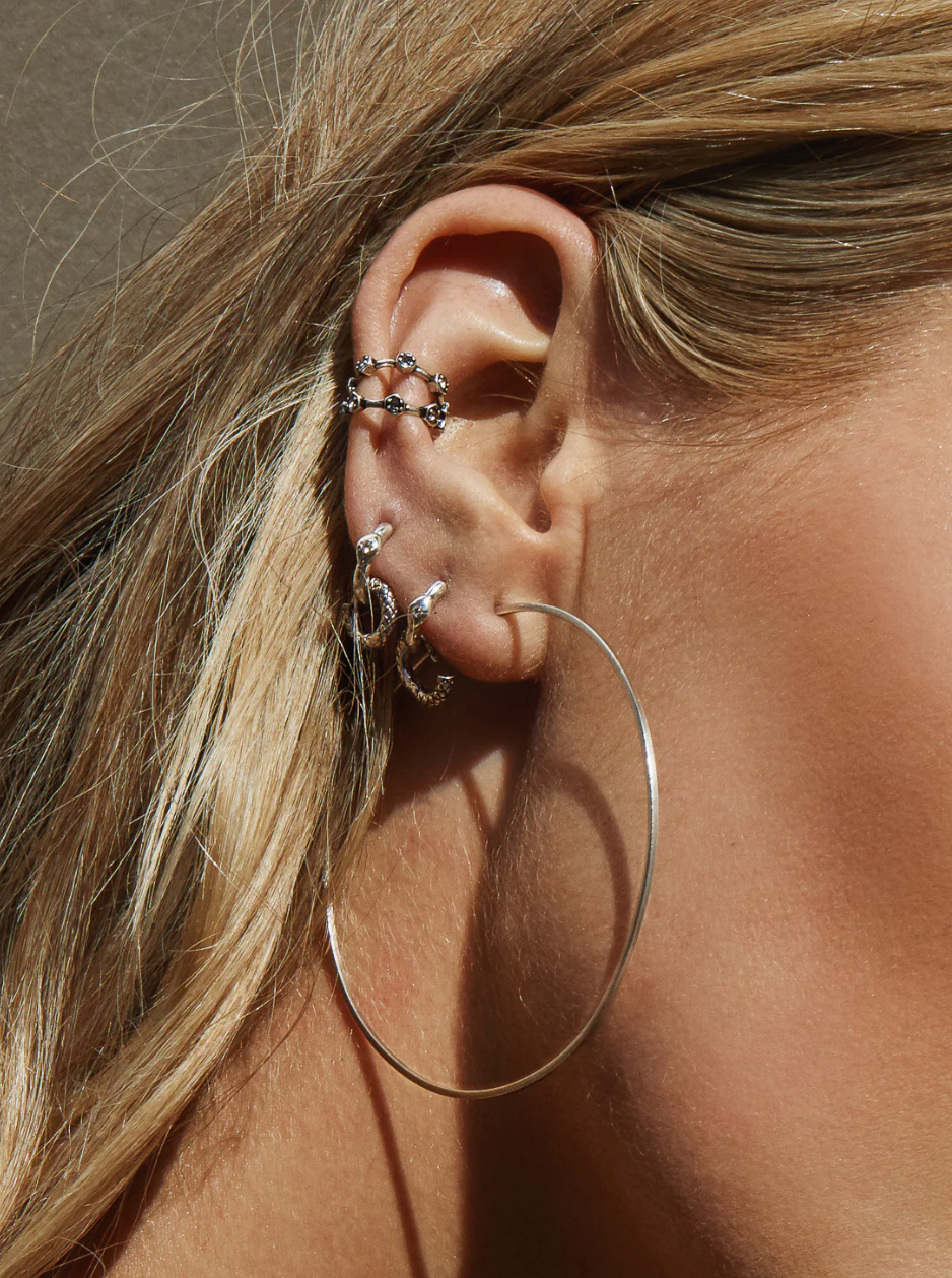Thin Silver Hoops For Everyday 