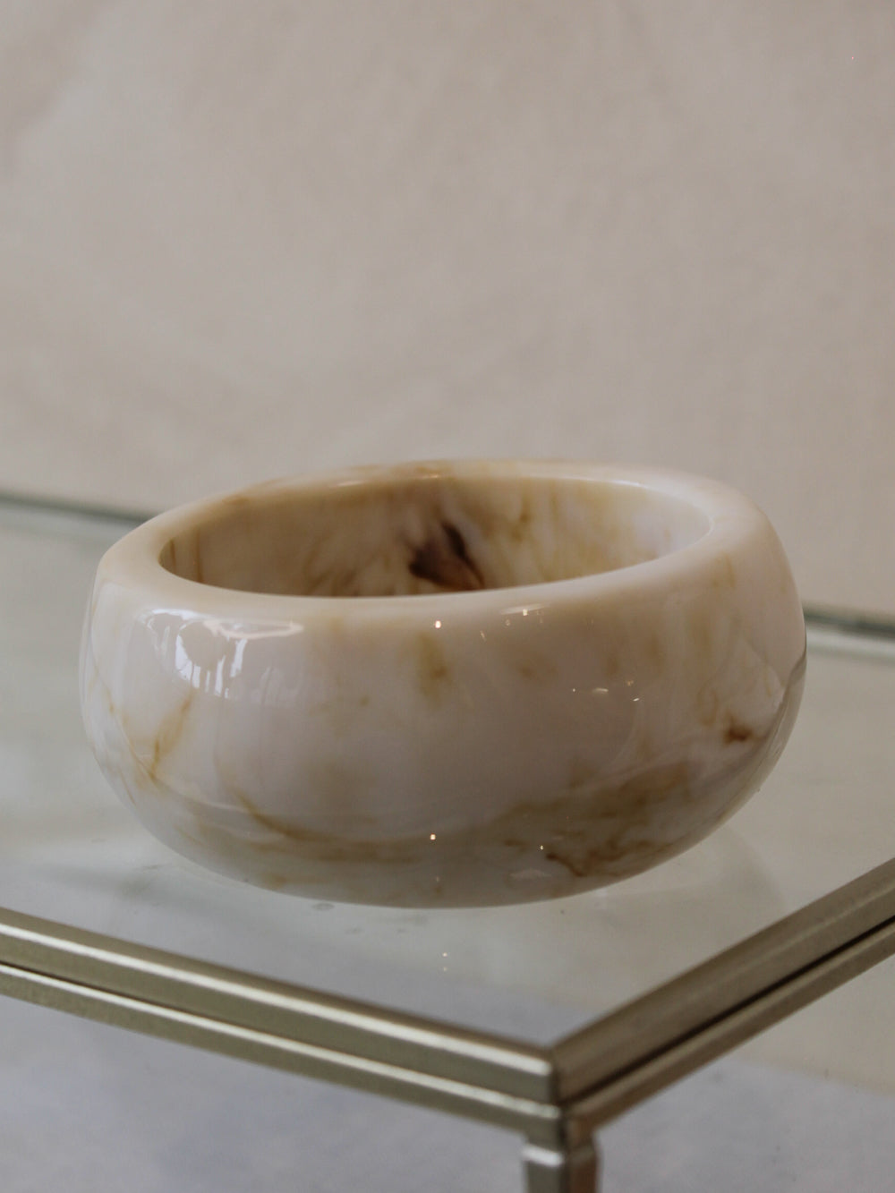 Chunky Ivory plastic bangle bracelet for women
