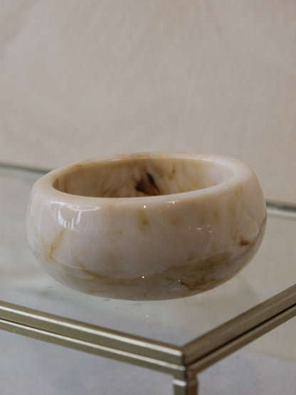 Chunky Ivory plastic bangle bracelet for women
