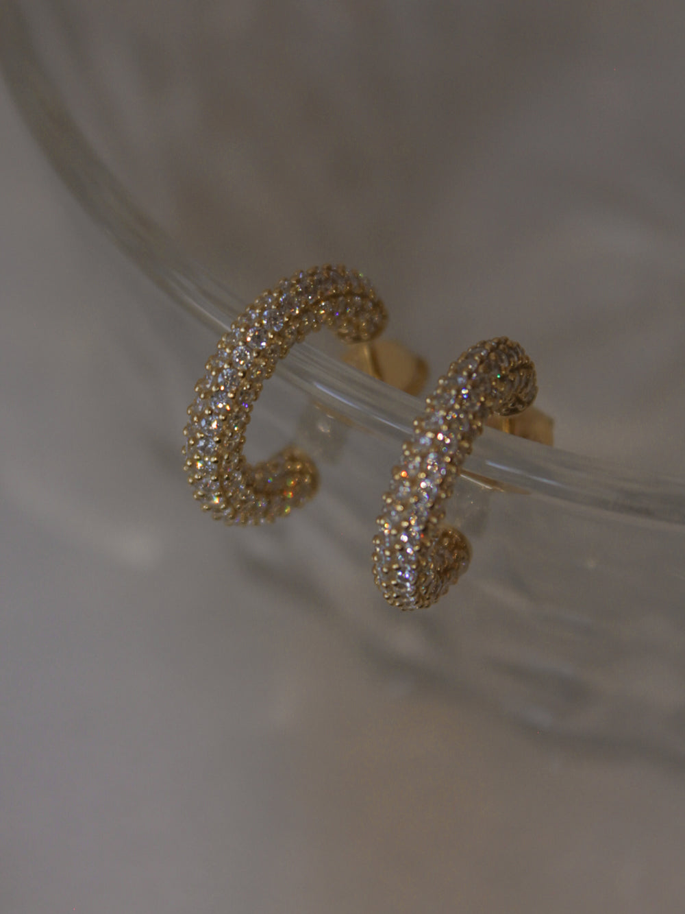 Sparkling Gold Hoop Earrings 
