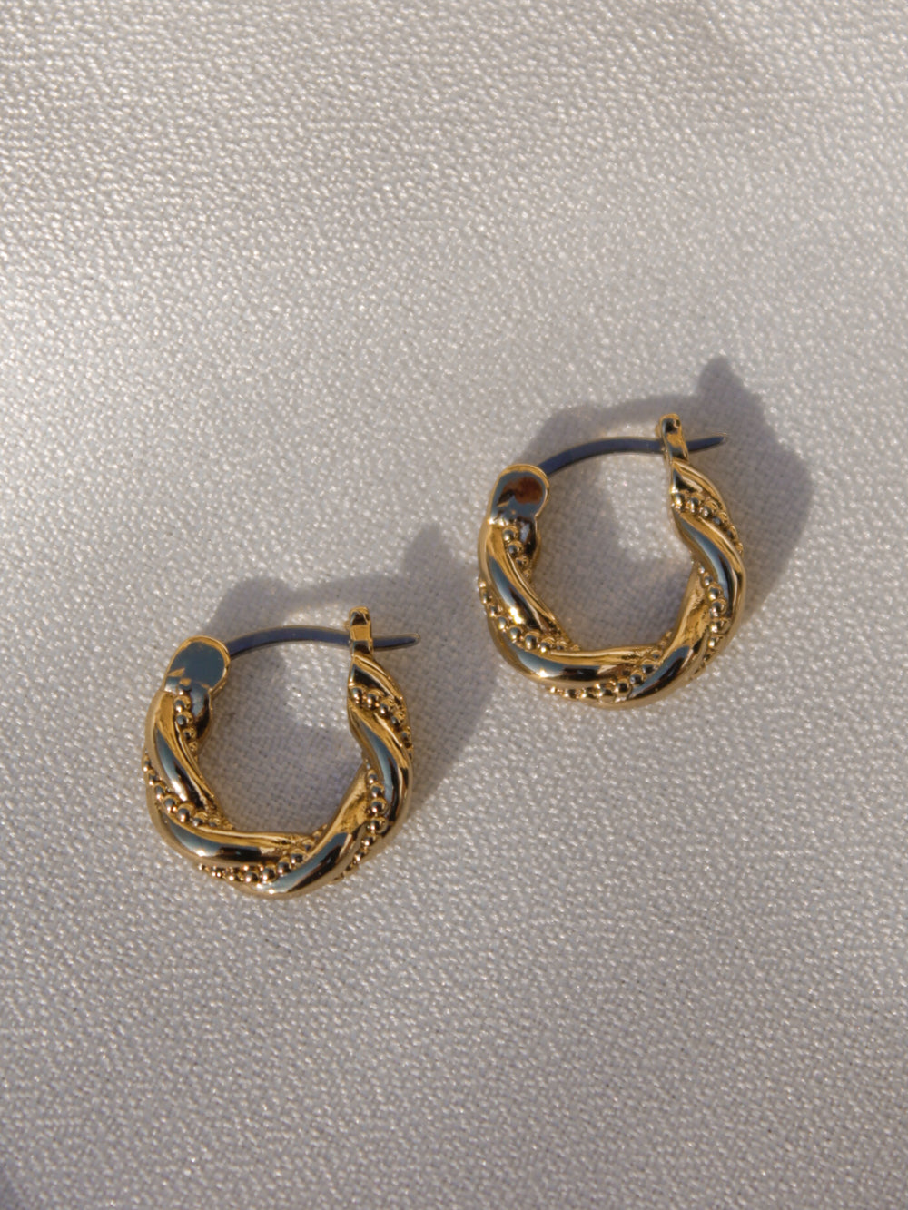 Gold Twisted Mini Hoop 