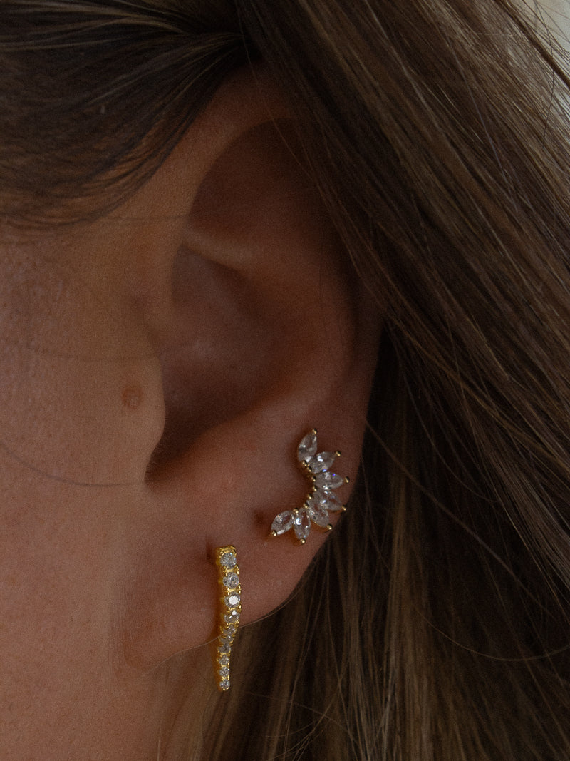 Gold Ear Stack with Gold Hoop & Ear Climber