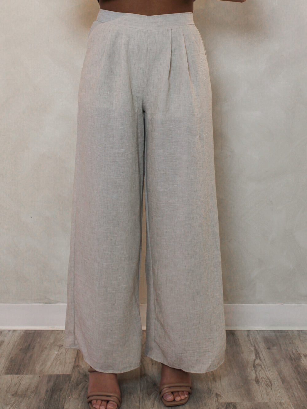 wide leg linen trousers for women outfit 