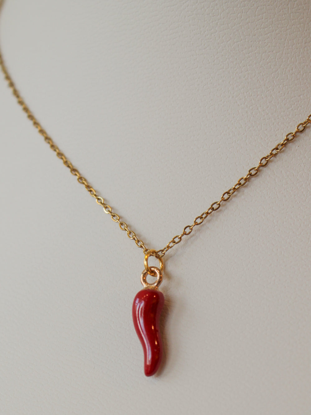 Red Italian pepper charm necklace 