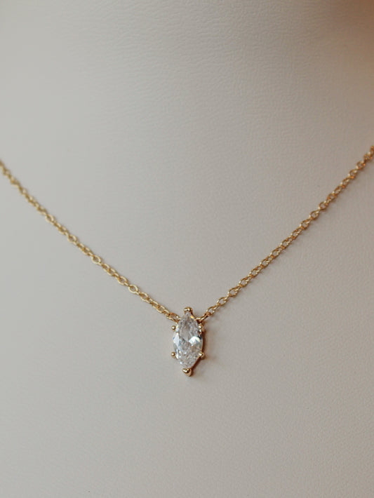 Gold marquee style charm necklace 